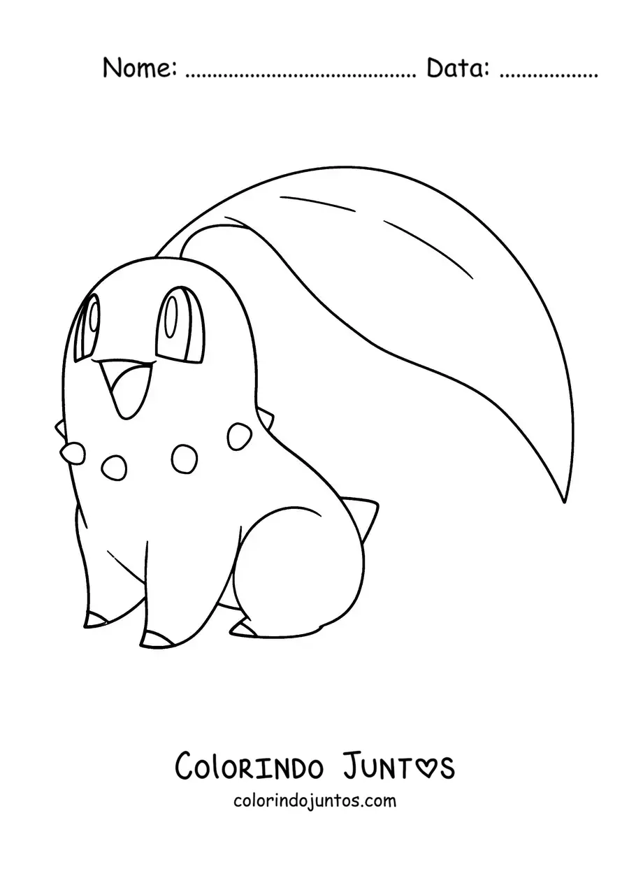 Desenho para colorir do pokémon Chikorita
