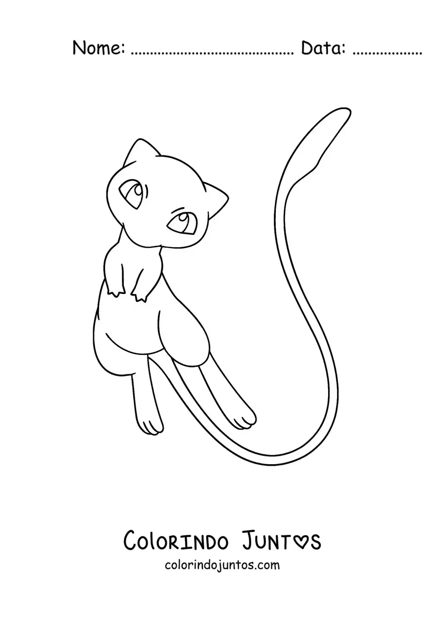 Desenho para colorir do pokémon Mew