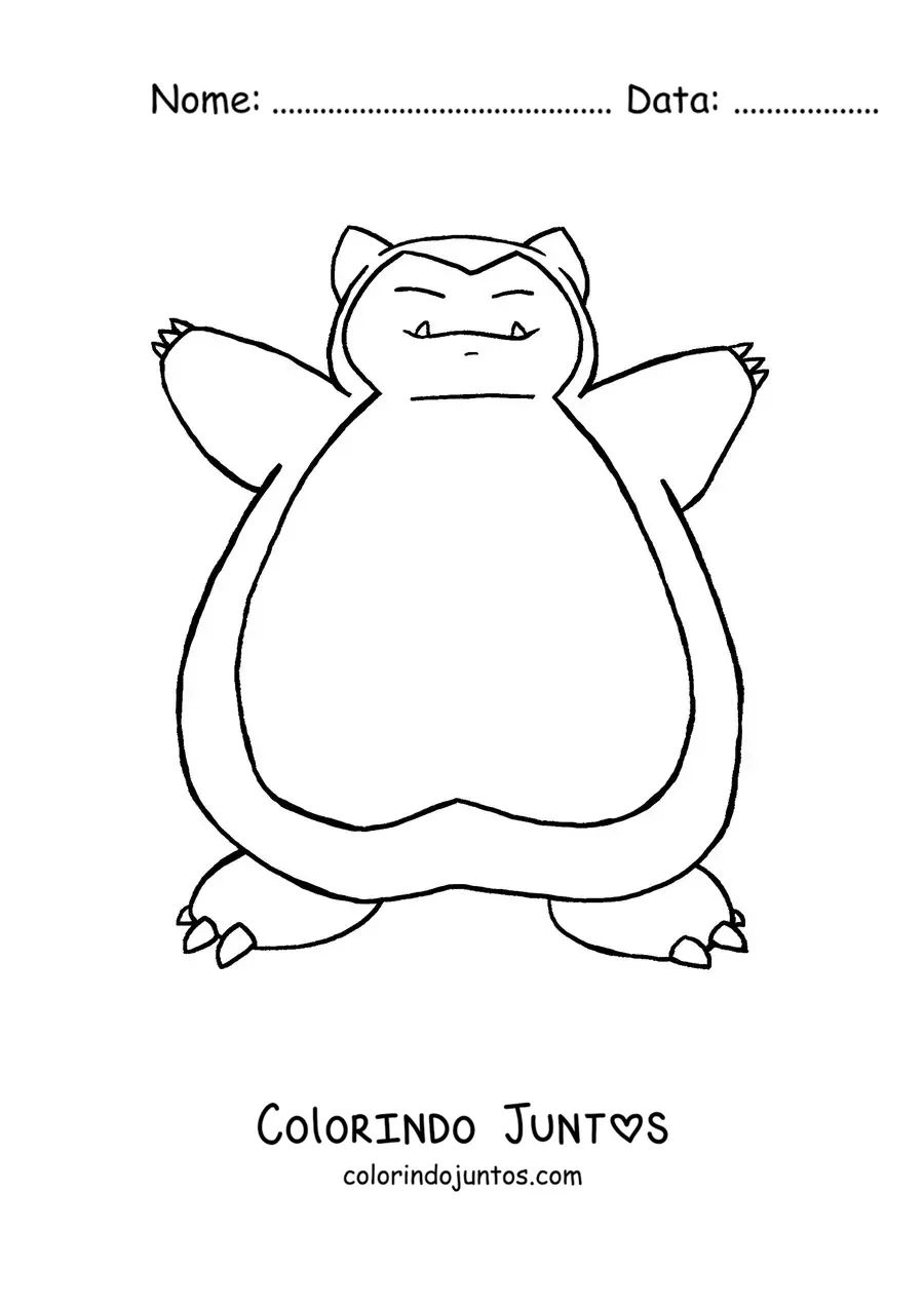 Desenho para colorir do pokémon Snorlax