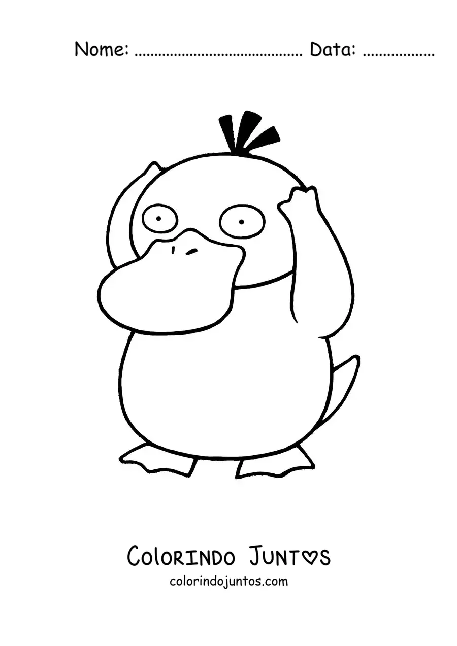 Desenho para colorir do pokémon Psyduck