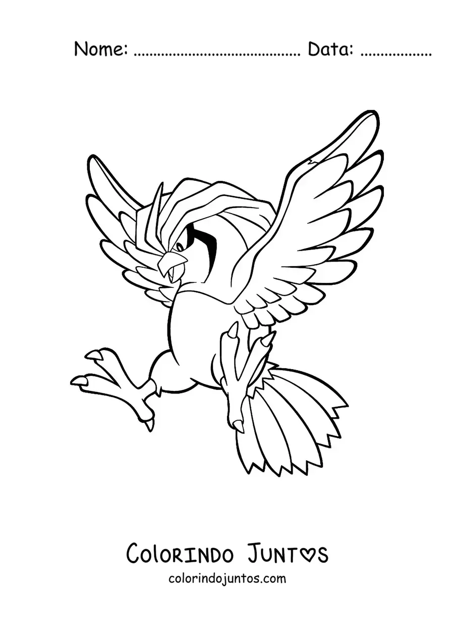 Desenho para colorir do pokémon Pidgeotto