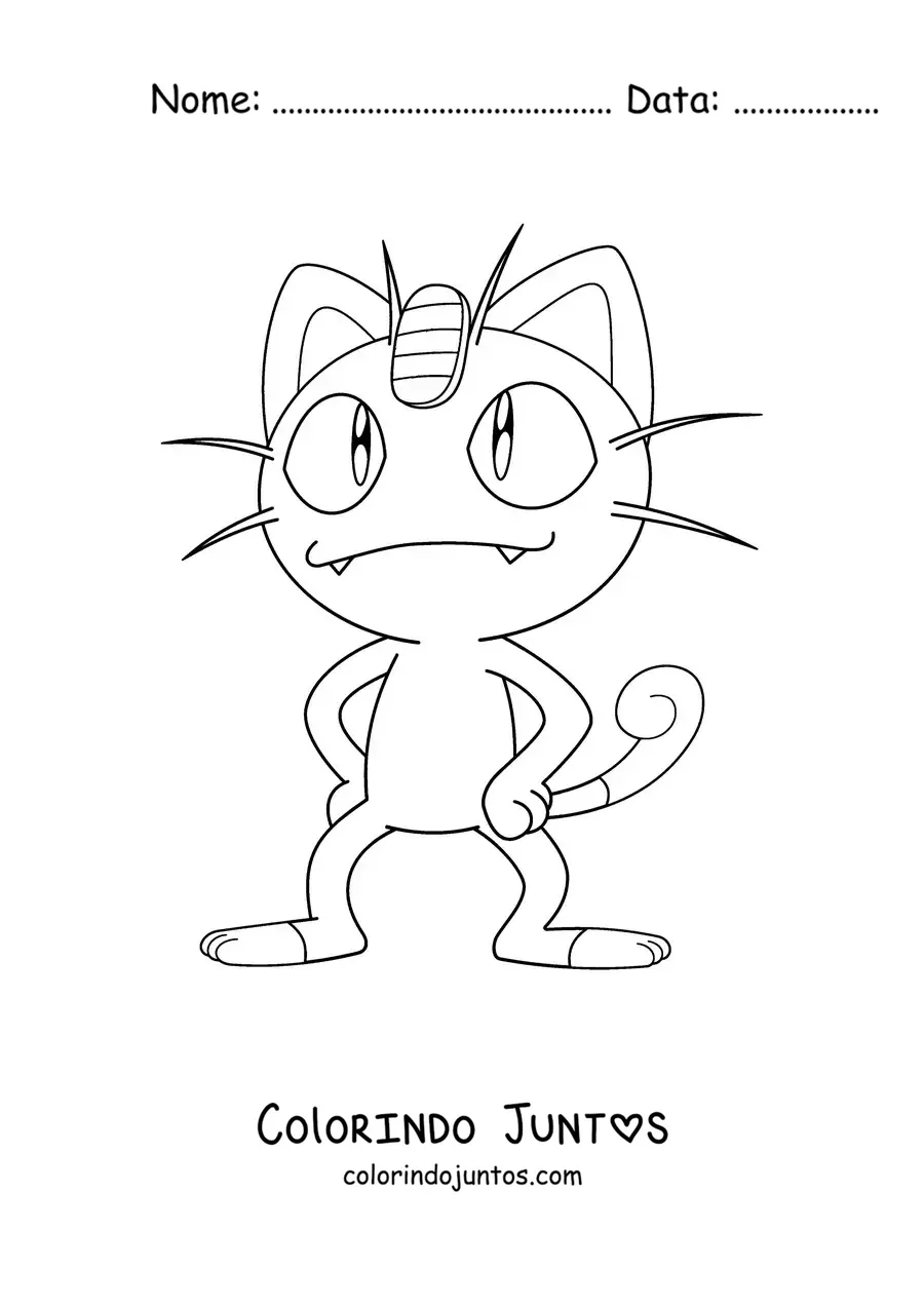 Desenho para colorir do pokémon Meowth