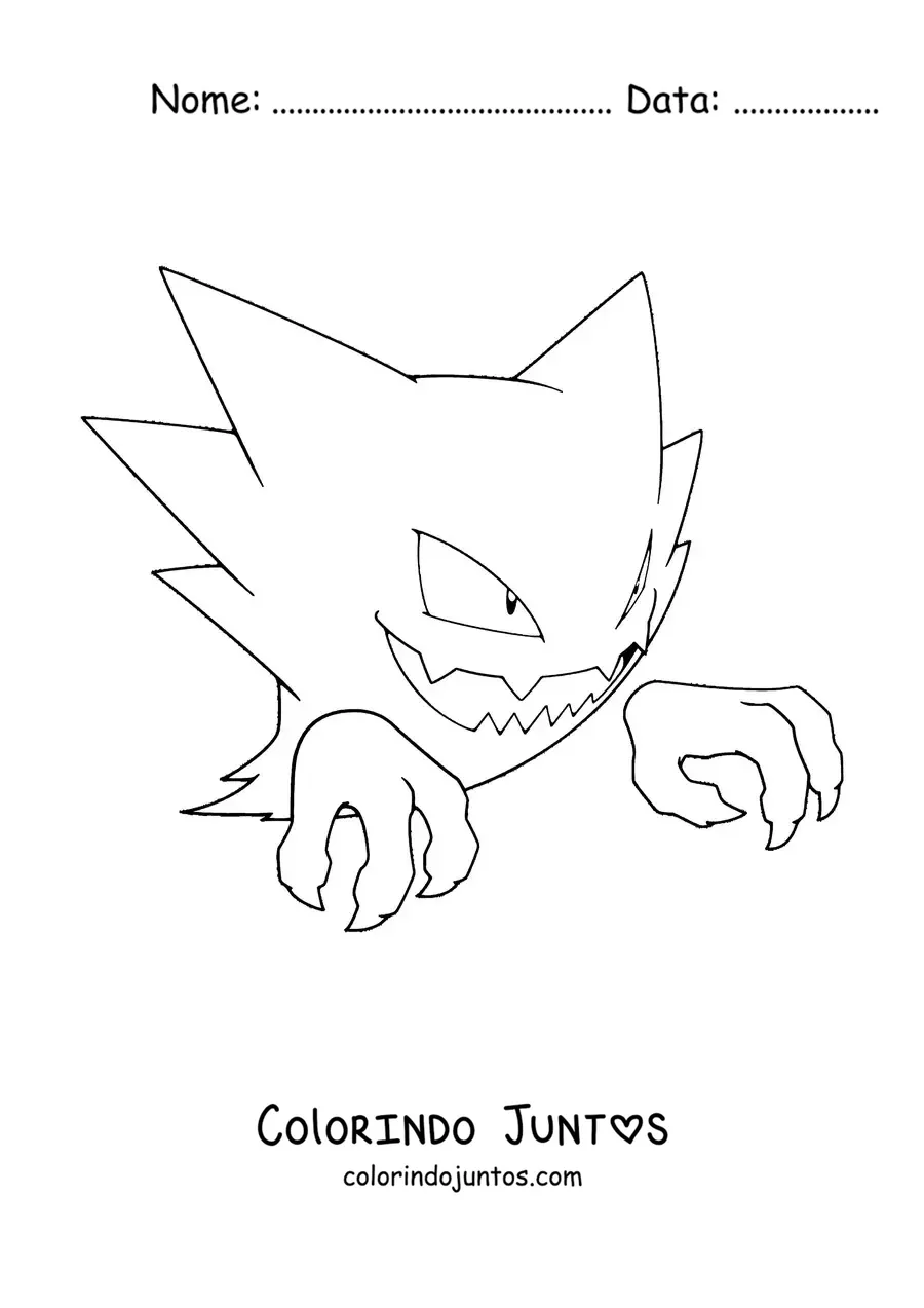 Desenho para colorir do pokémon Haunter