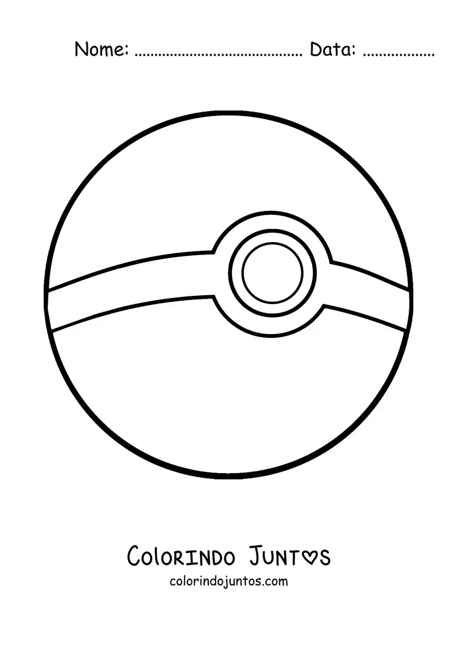 Desenho para colorir de uma pokébola