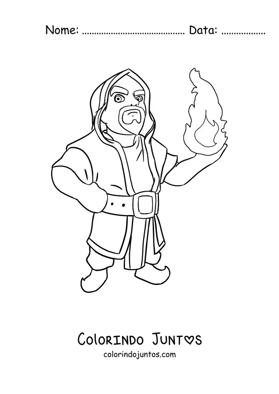 Desenho para colorir do mago de Clash Royale