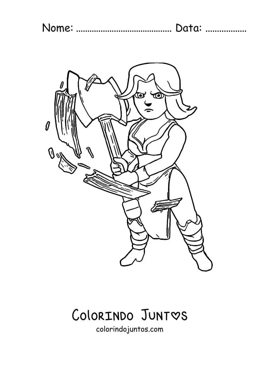 Desenho para colorir da Valquíria de Clash Royale