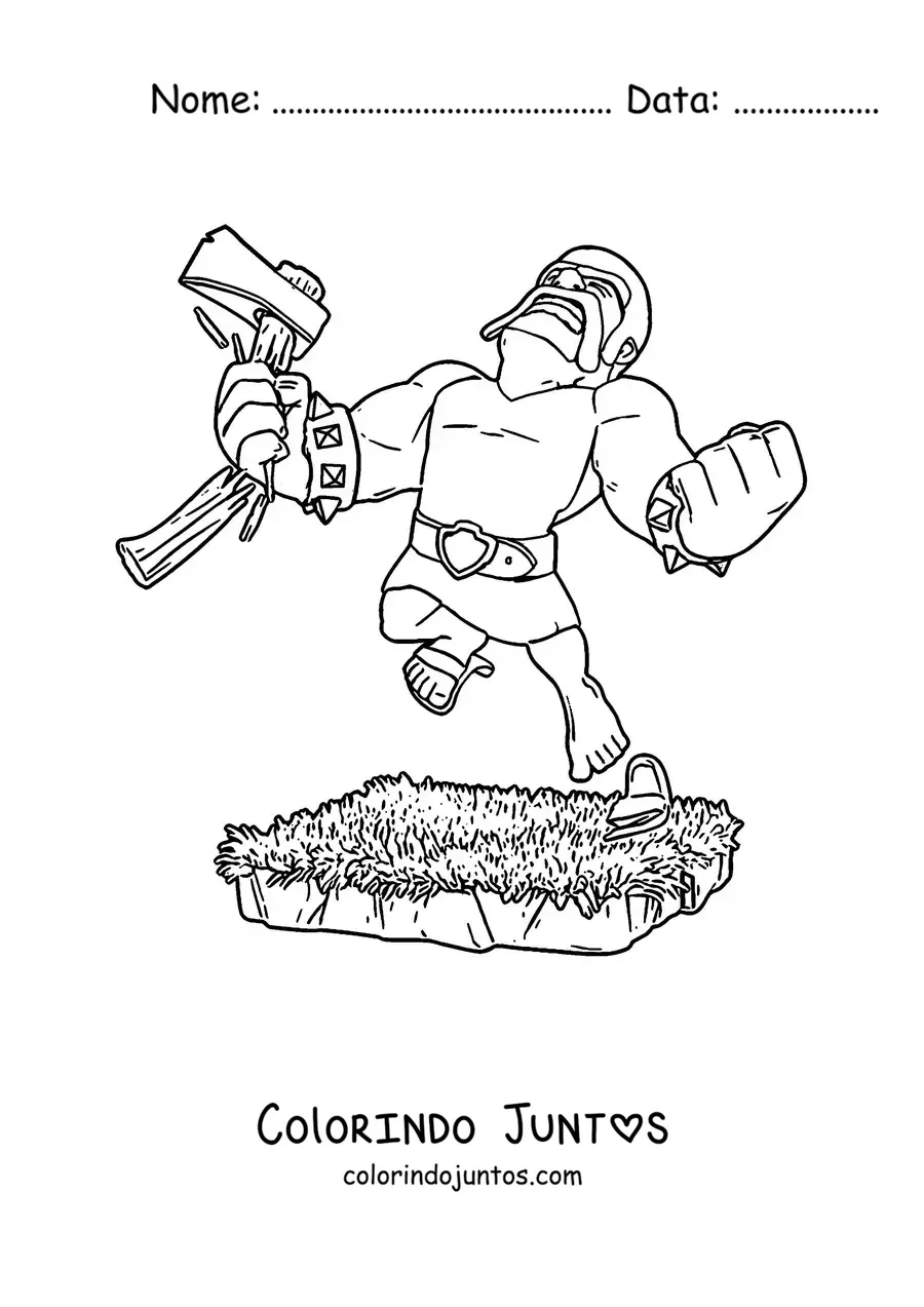 Desenho para colorir de um bárbaro de Clash Royale