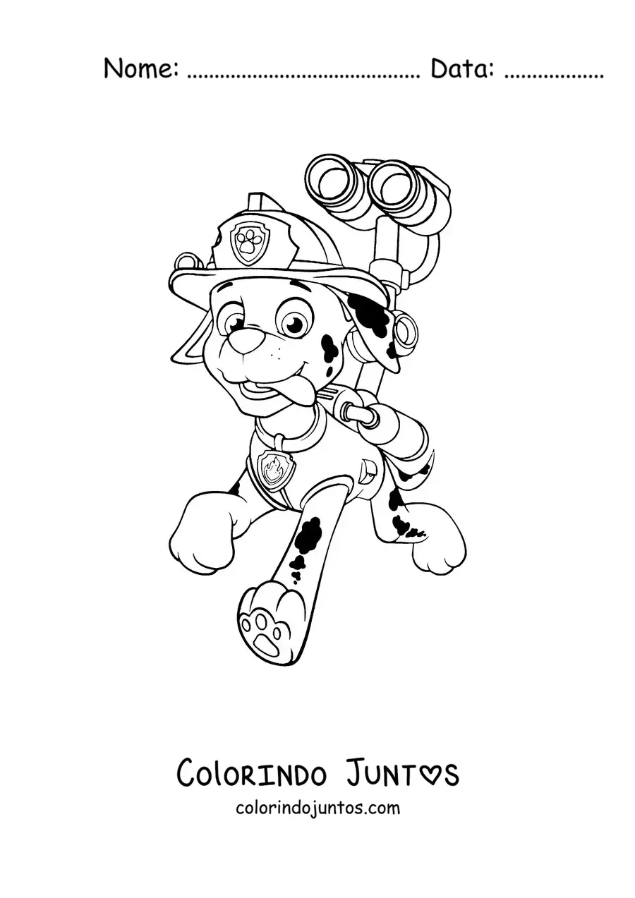 Desenho para colorir do Marshall da Patrulha Canina correndo