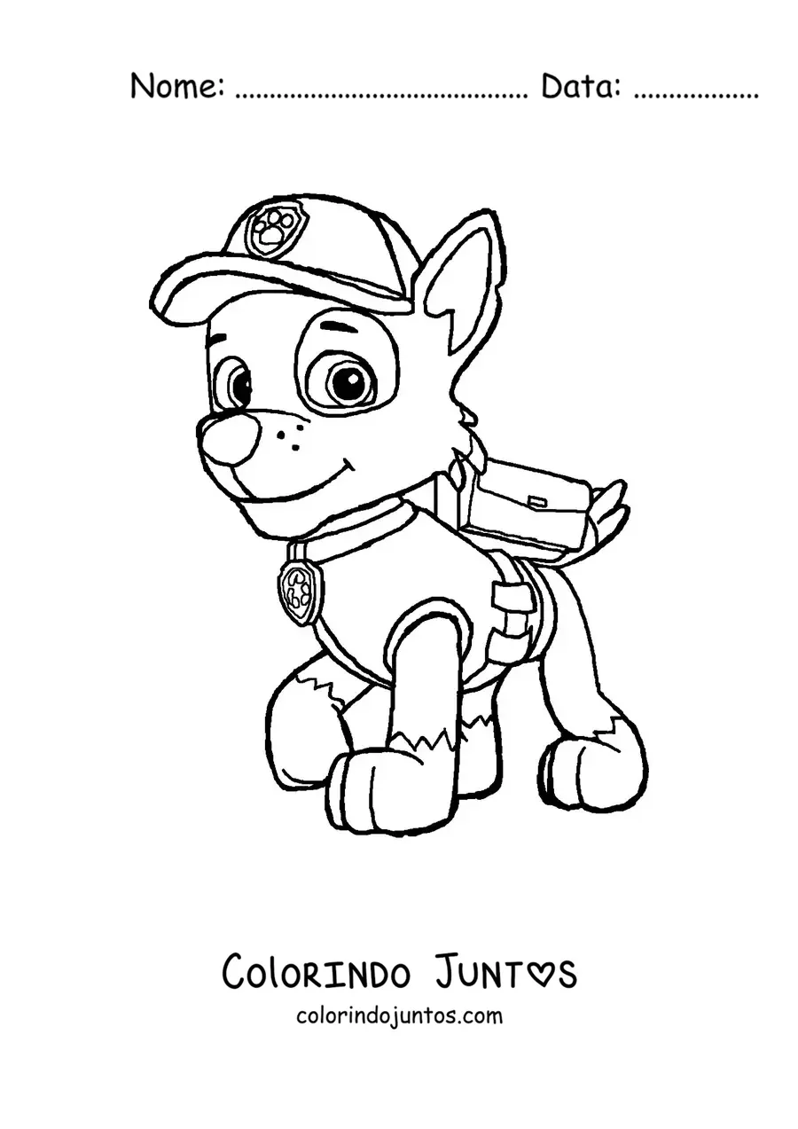 Desenho para colorir do Rocky da Patrulha Canina
