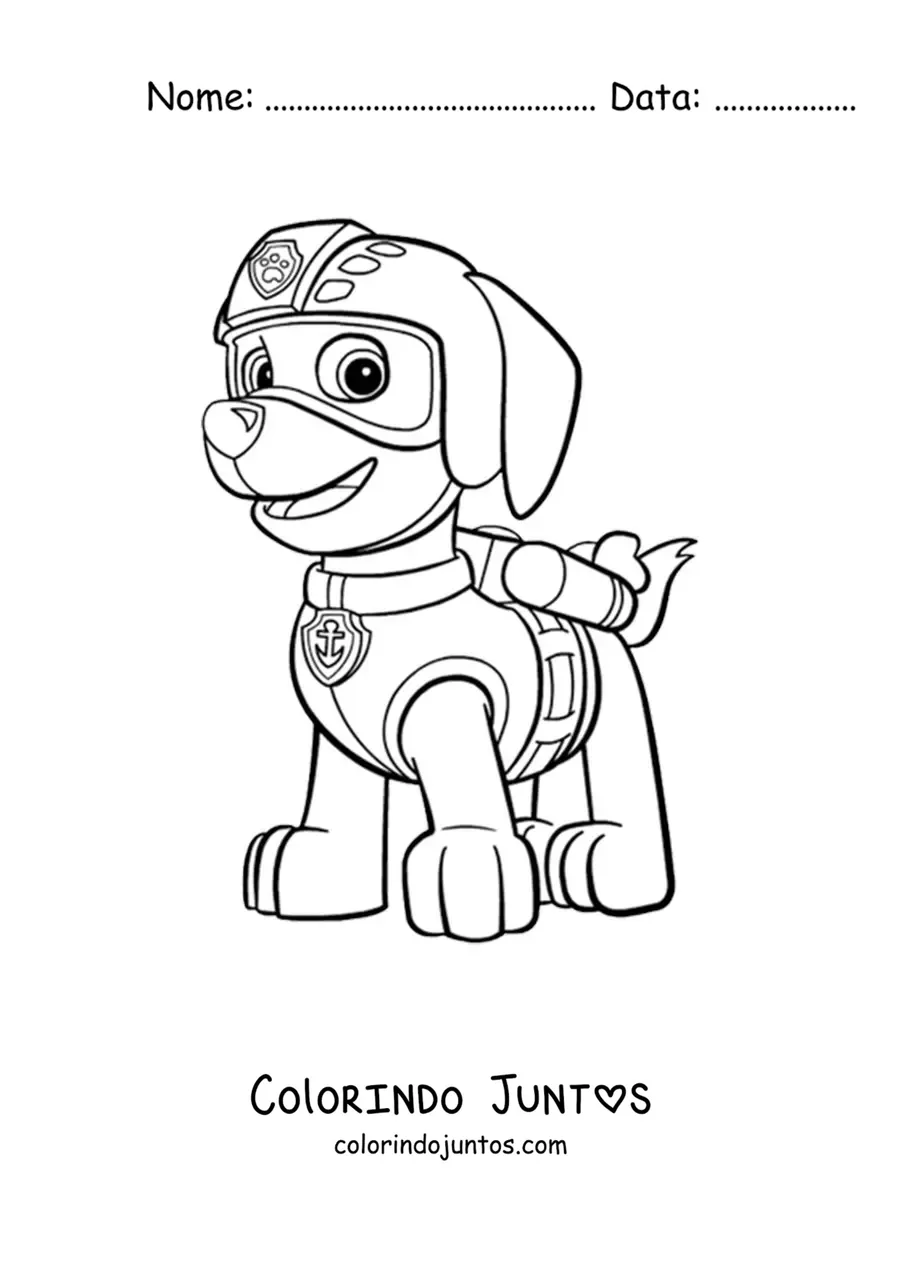 Desenho para colorir do Zuma da Patrulha Canina