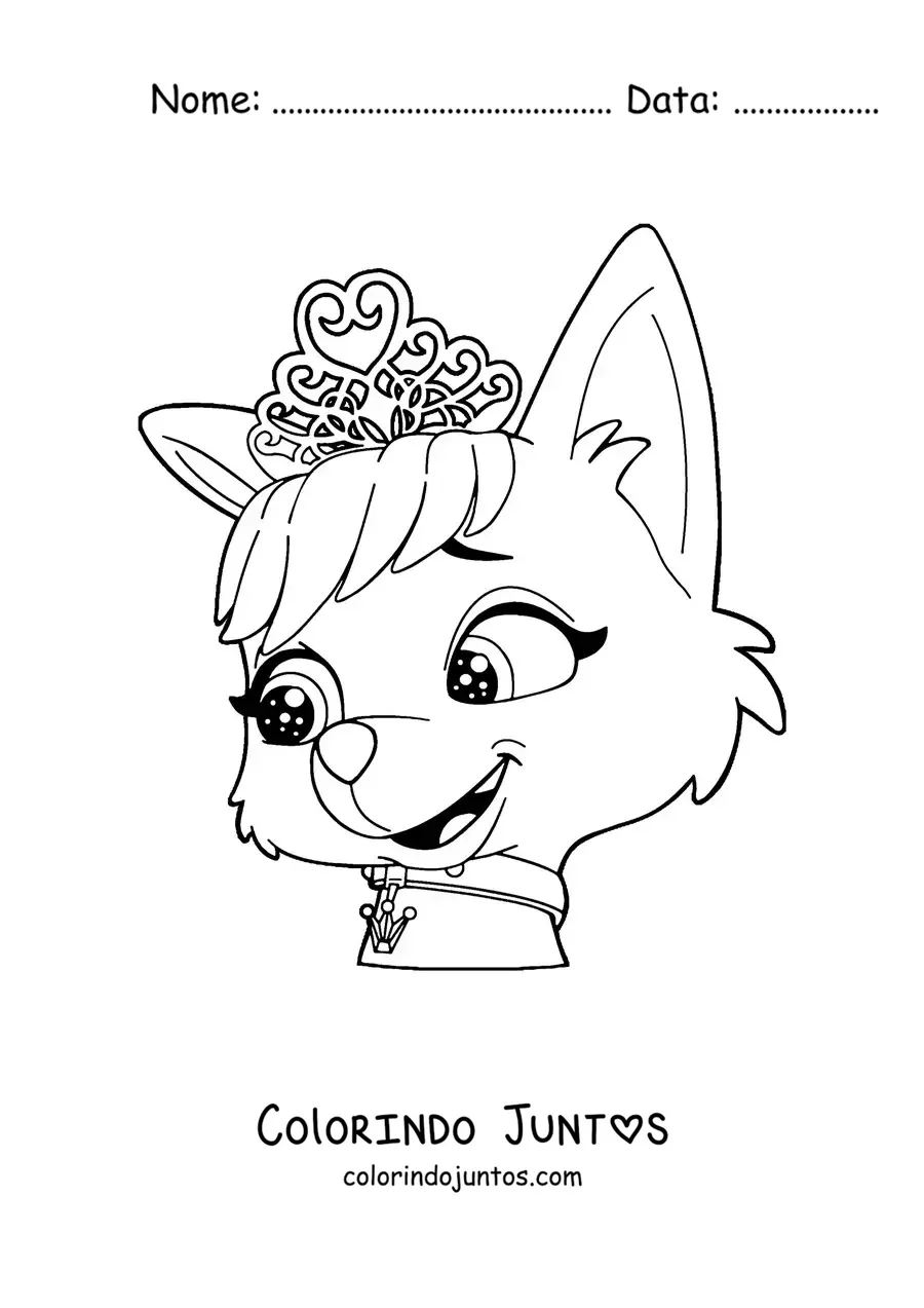 Desenho para colorir do rosto da Sweetie da Patrulha Canina