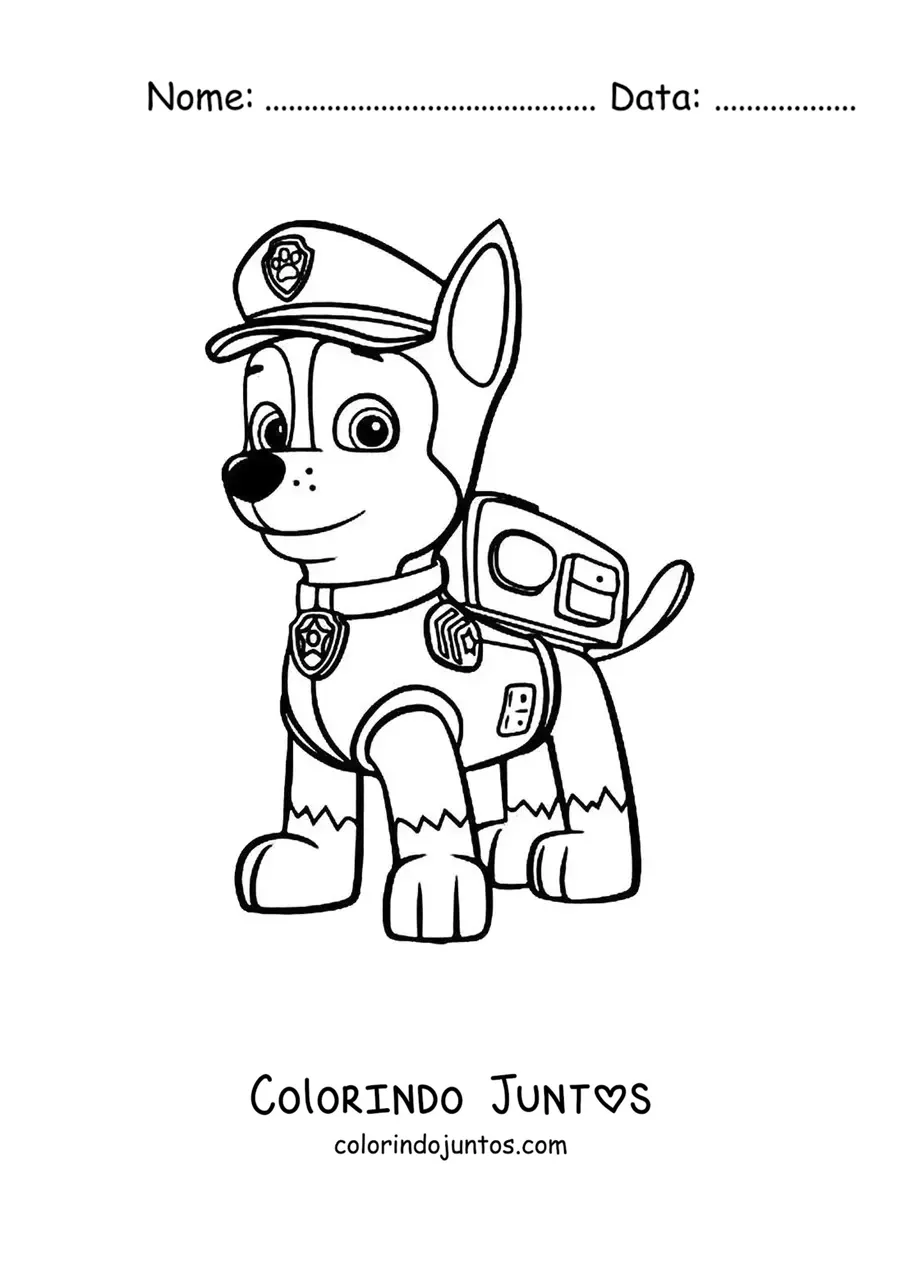 Desenho para colorir do Chase da Patrulha Canina