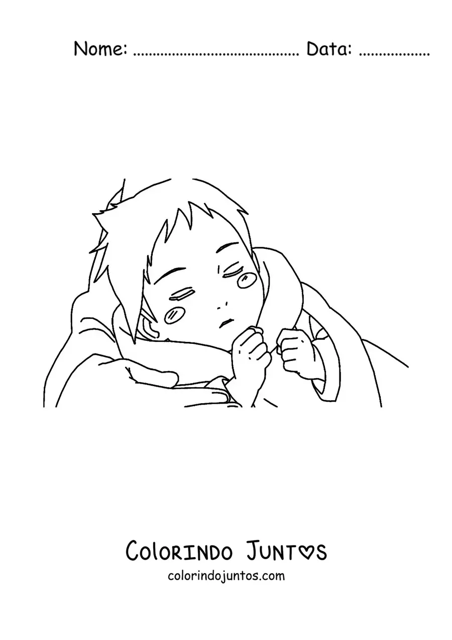 Desenho para colorir do Sasuke bebê
