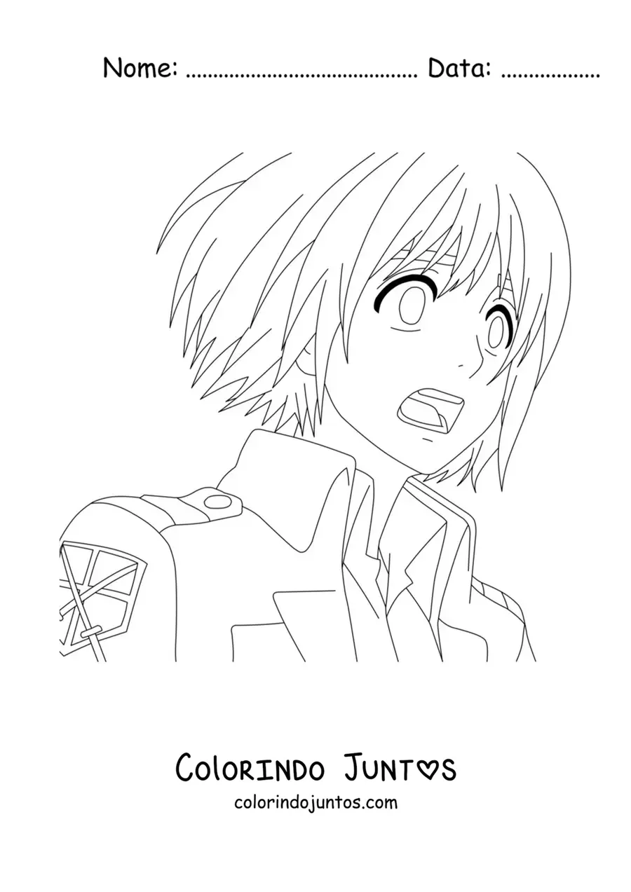 Desenho para colorir do Armin de Attack On Titan