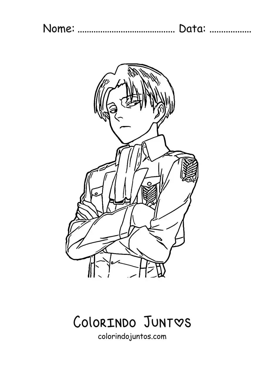 Desenho para colorir do Levi de Attack On Titan