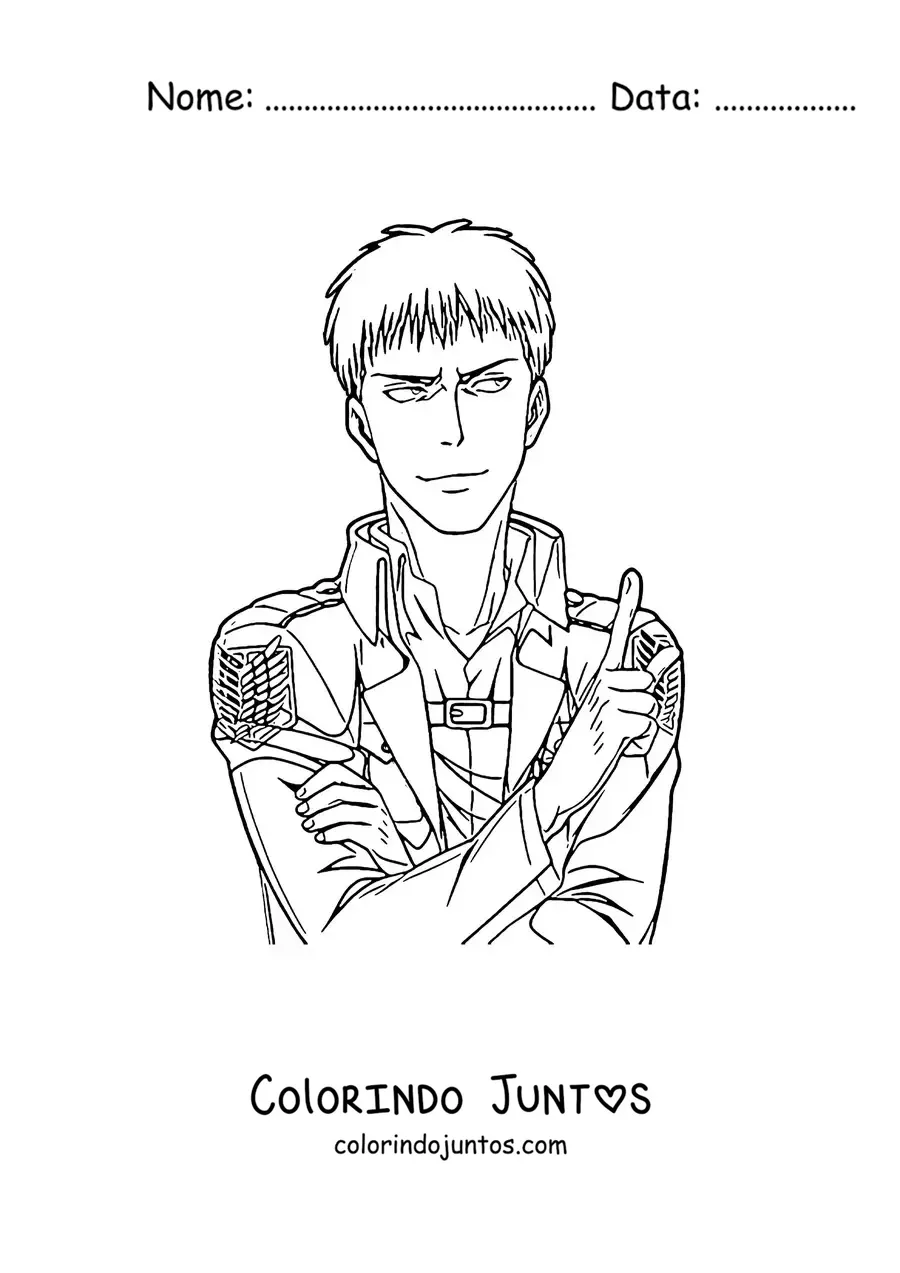 Desenho para colorir do Reiner de Attack On Titan
