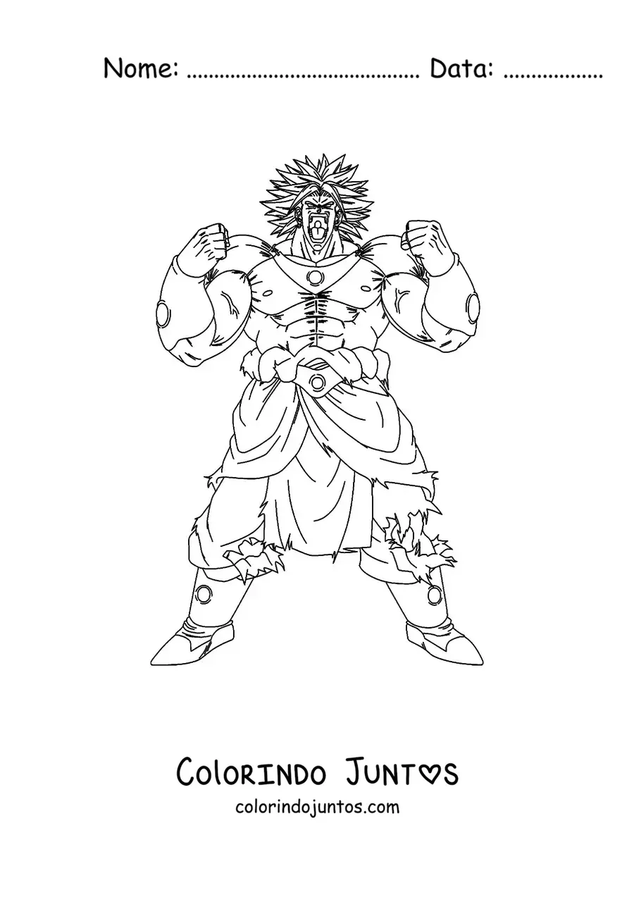 Desenho para colorir do Broly de Dragon Ball