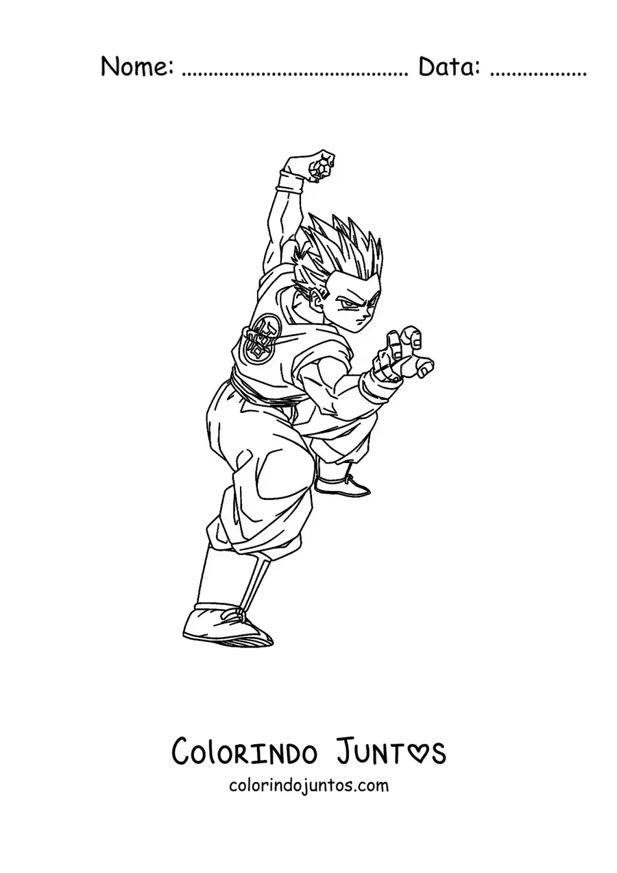 Desenho para colorir do Gohan de Dragon Ball