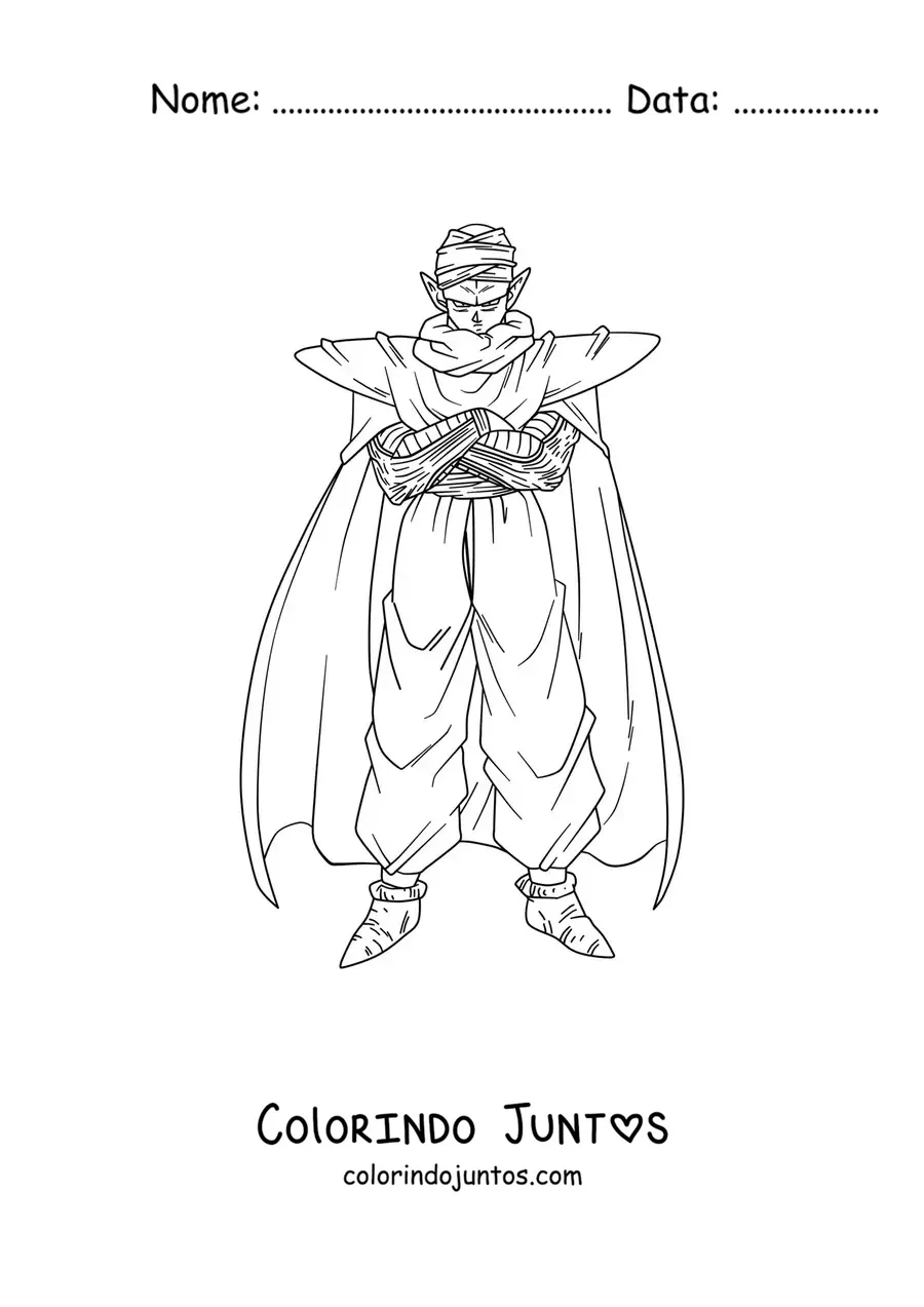 Desenho para colorir do Piccolo de Dragon Ball