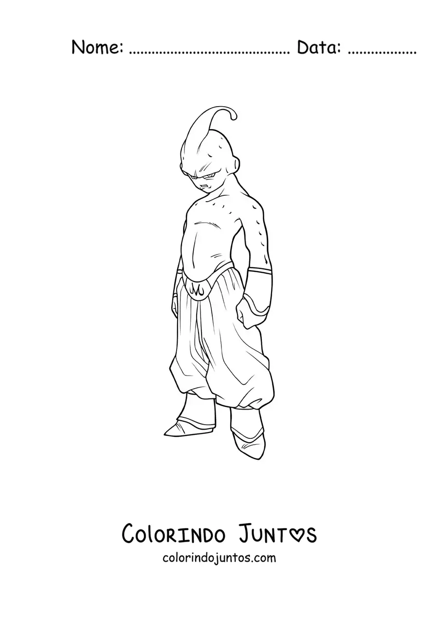 Desenho para colorir do Majin Boo de Dragon Ball