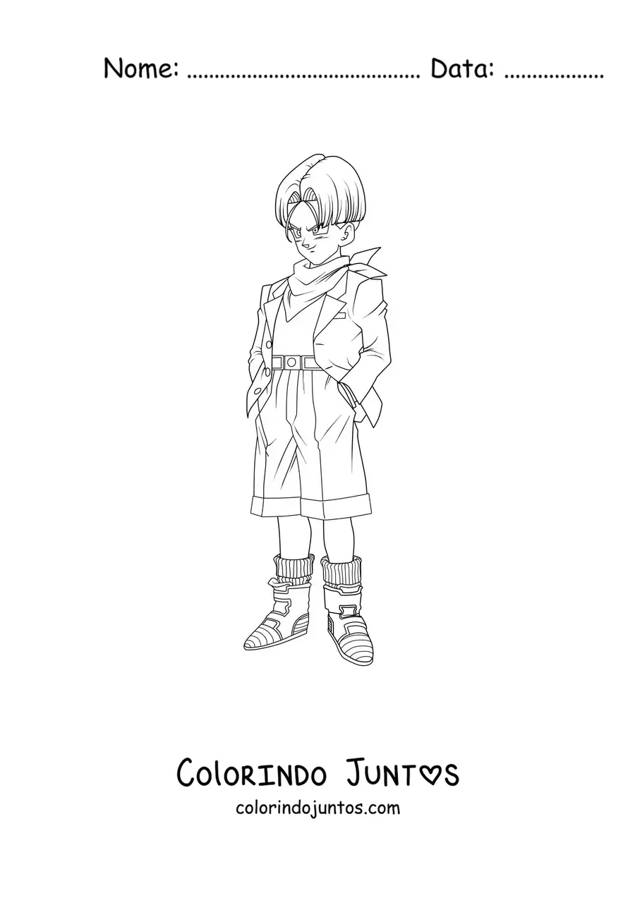 Desenho para colorir do Trunks de Dragon Ball