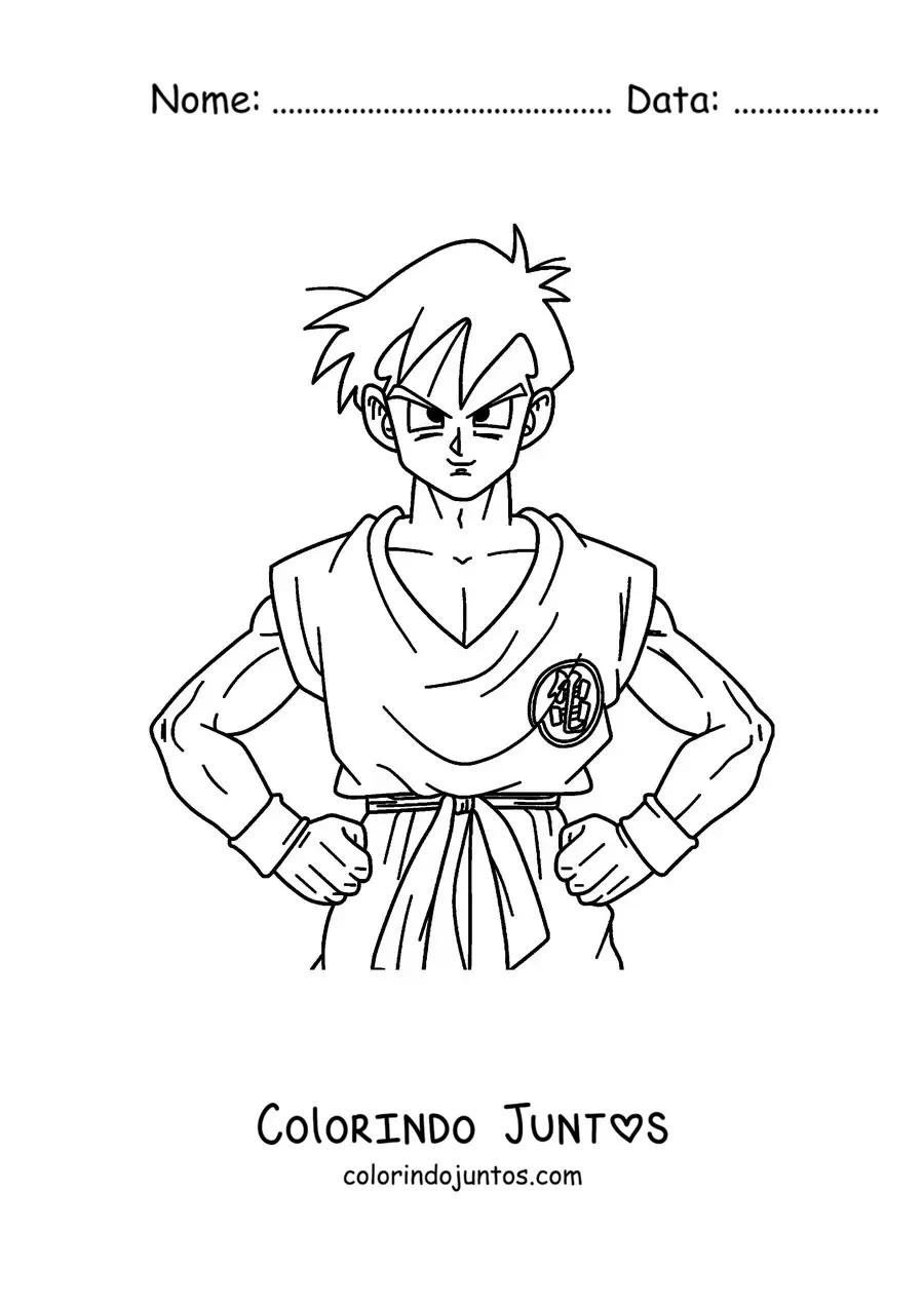 Desenho para colorir do Yamcha de Dragon Ball