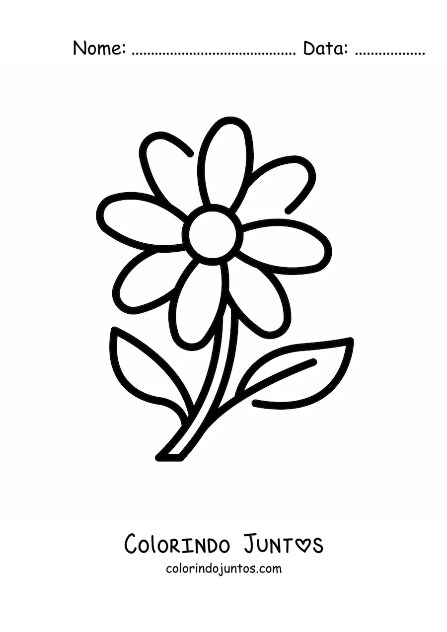 Desenho para colorir de uma margarida simples