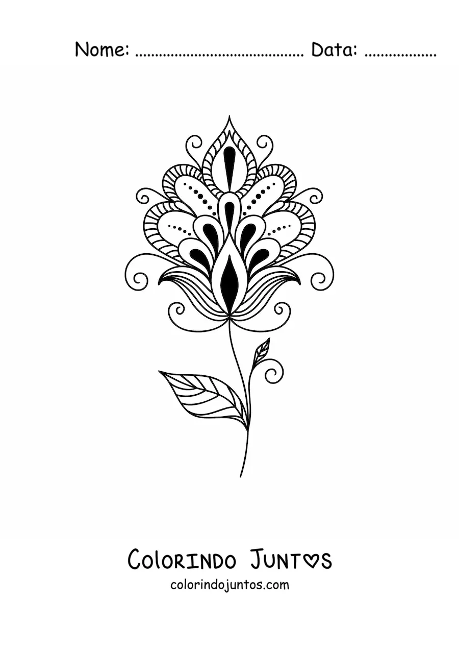 Desenho para colorir de uma mandala de cravo