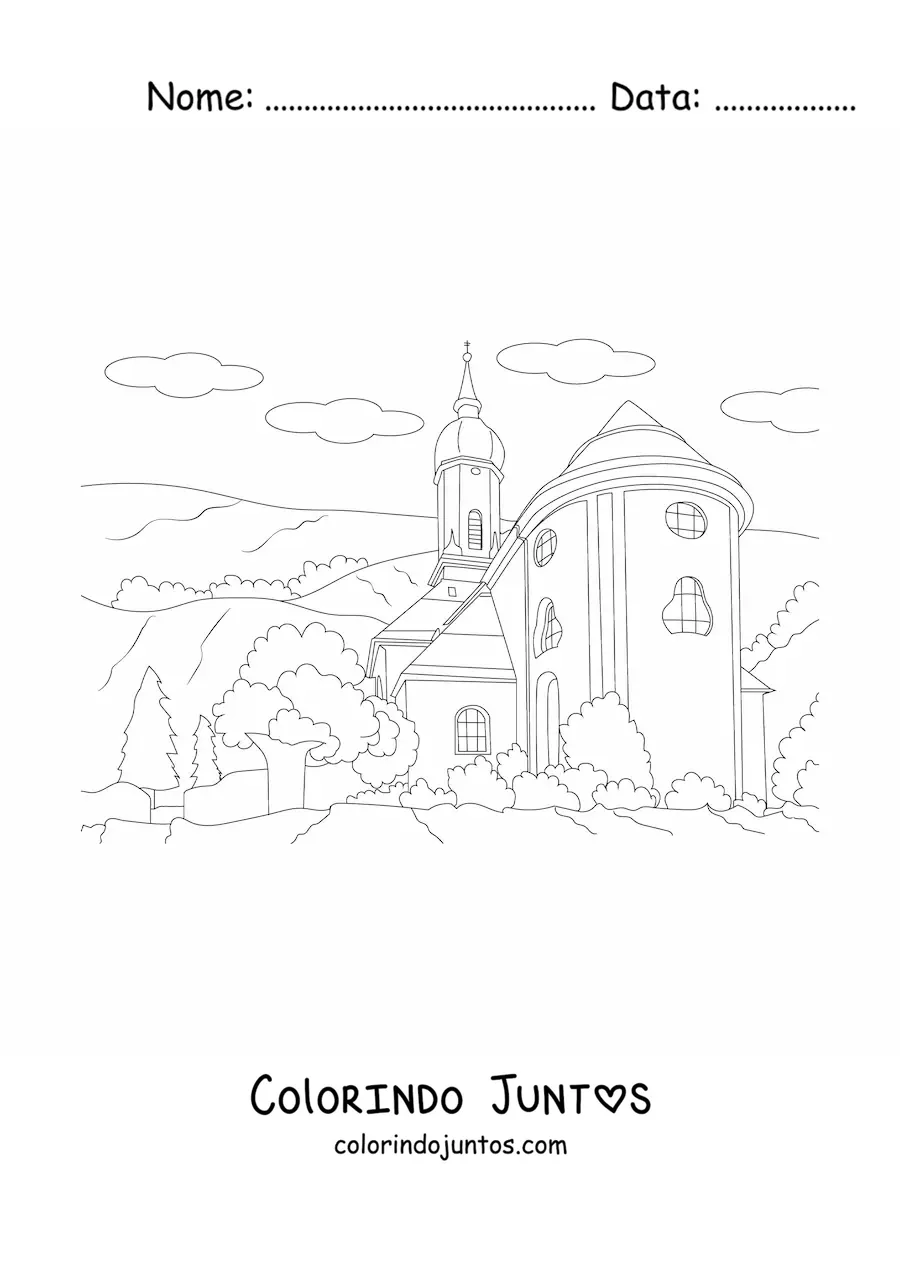 Desenho para colorir de uma casa vitoriana