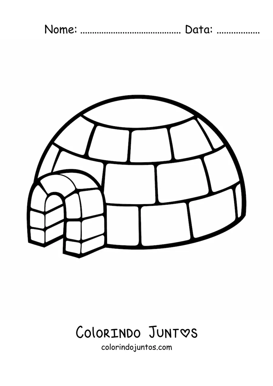 Desenho para colorir de um iglu