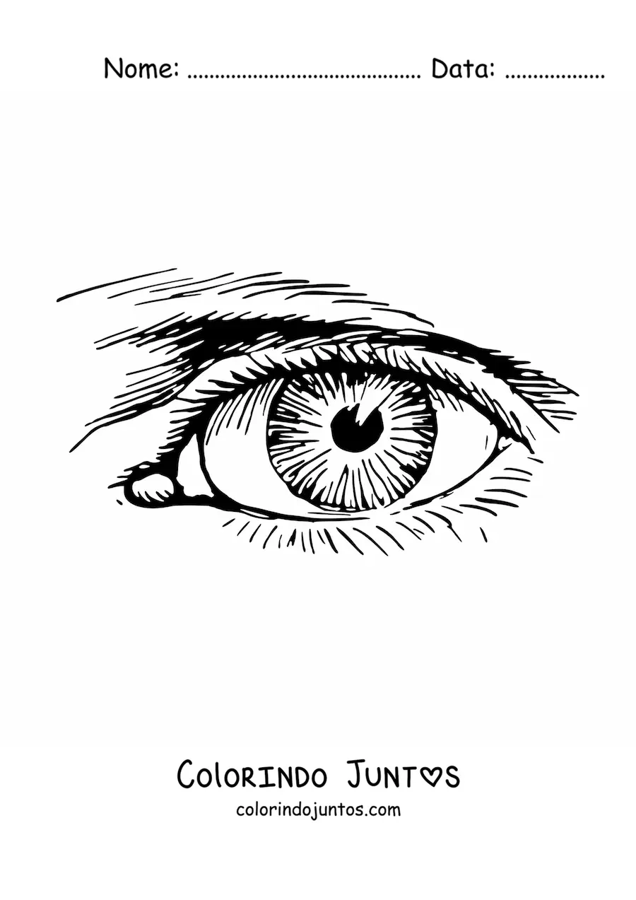 Desenho para colorir de um olho realista