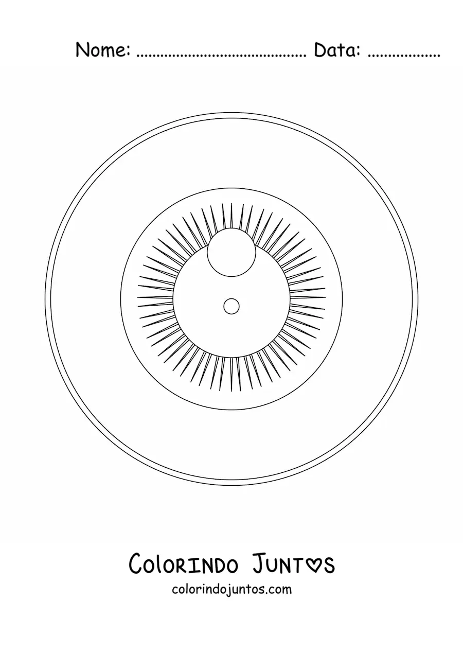 Desenho para colorir de um globo ocular visto de frente