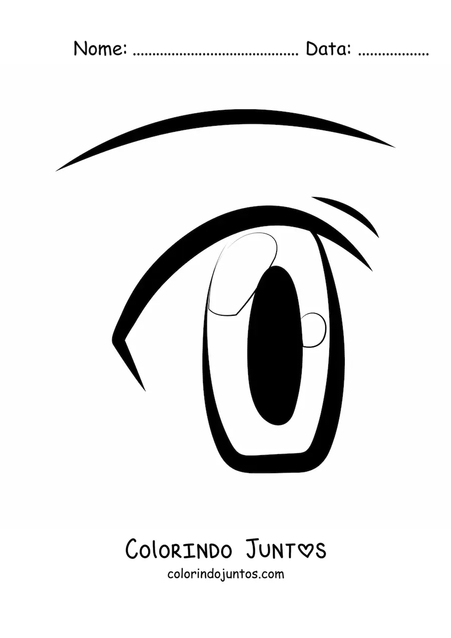 Desenho para colorir de um olho desenhado no estilo anime