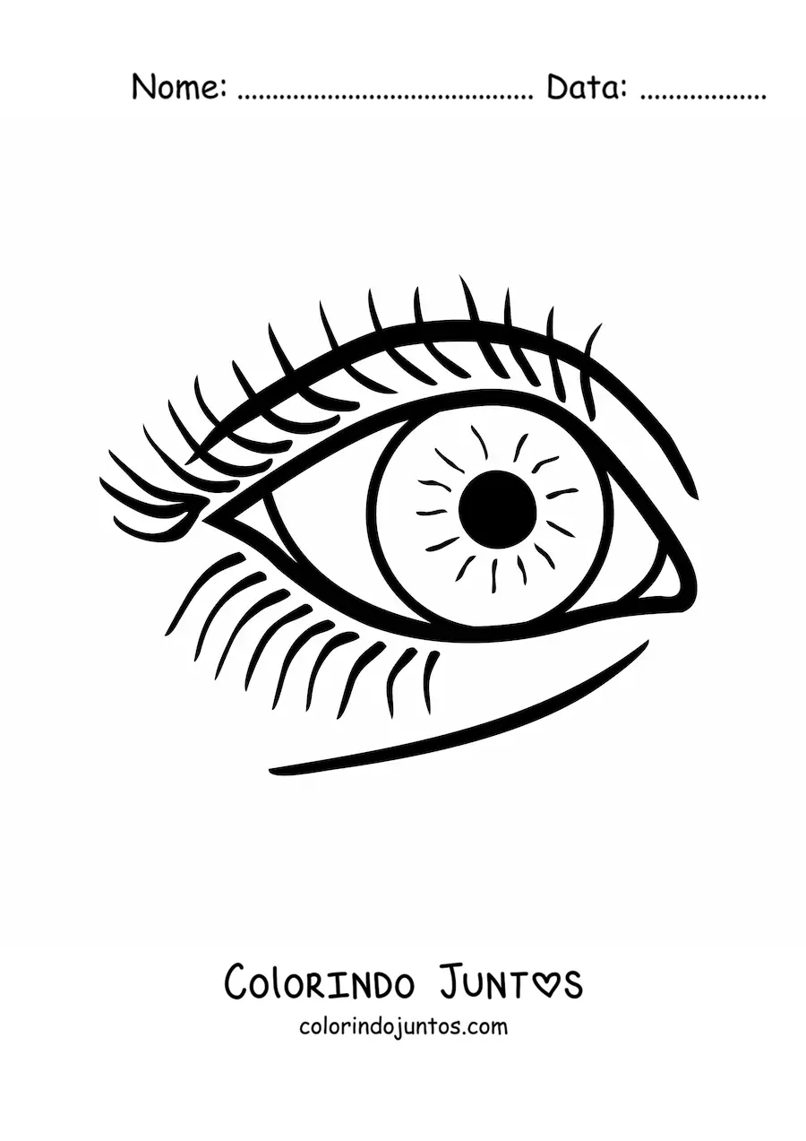 Desenho para colorir de um olho grande com cílios