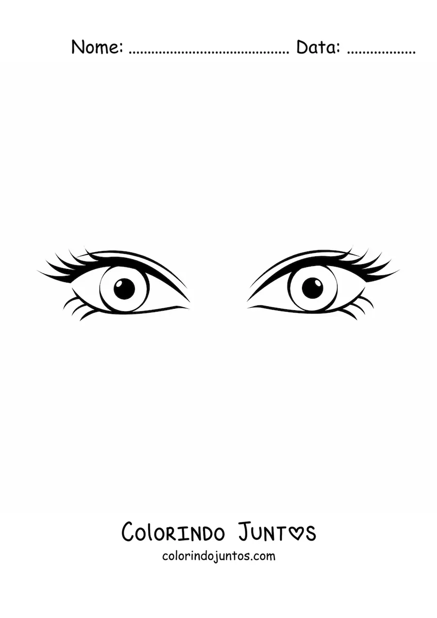 Desenho para colorir de um par de olhos bonitos