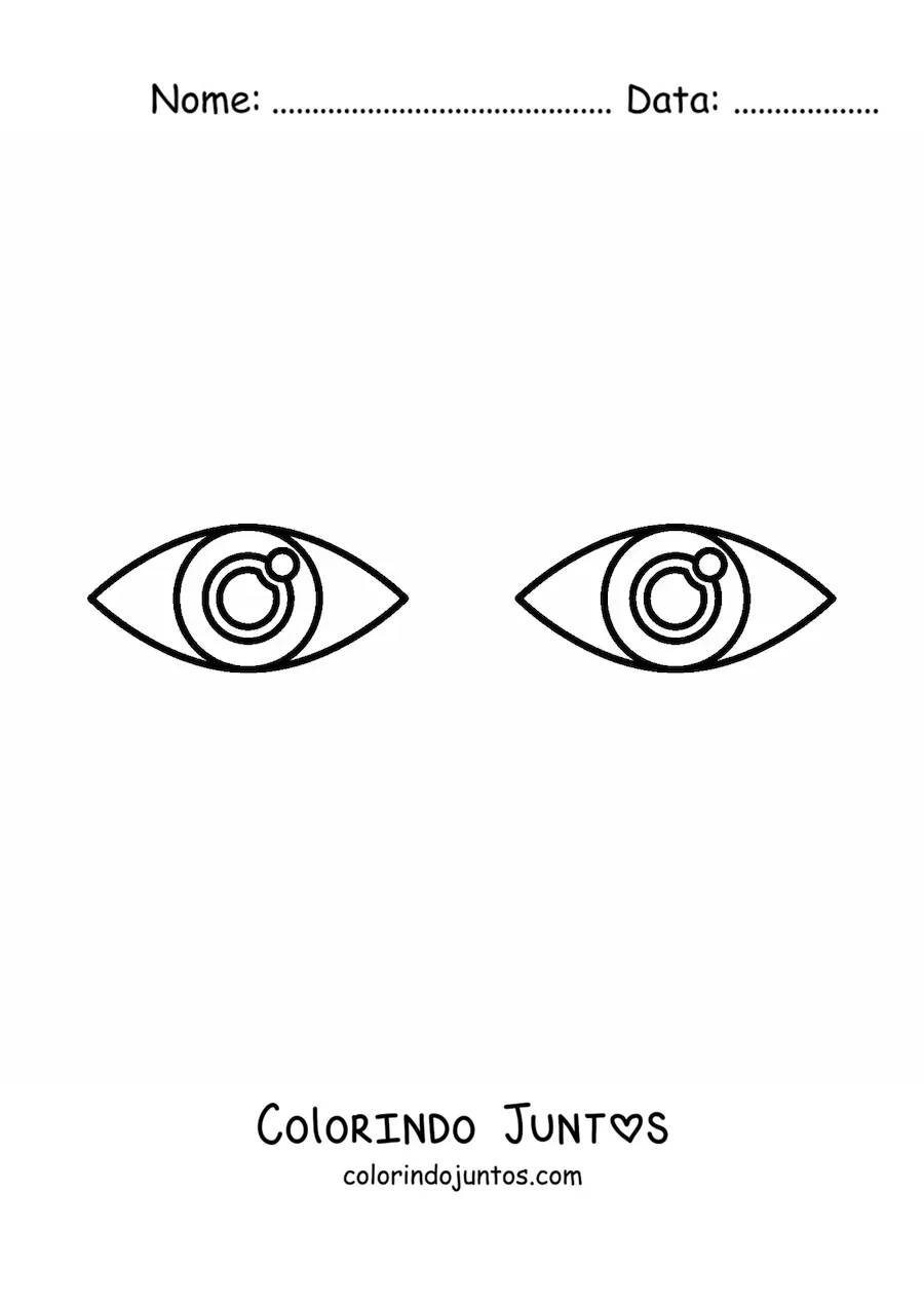 Desenho para colorir de um par de olhos abertos