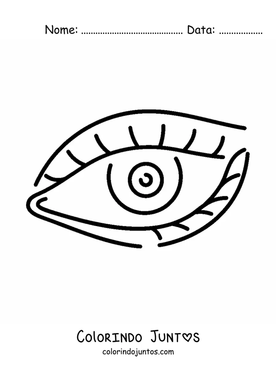 Desenho para colorir de um olho simples grande