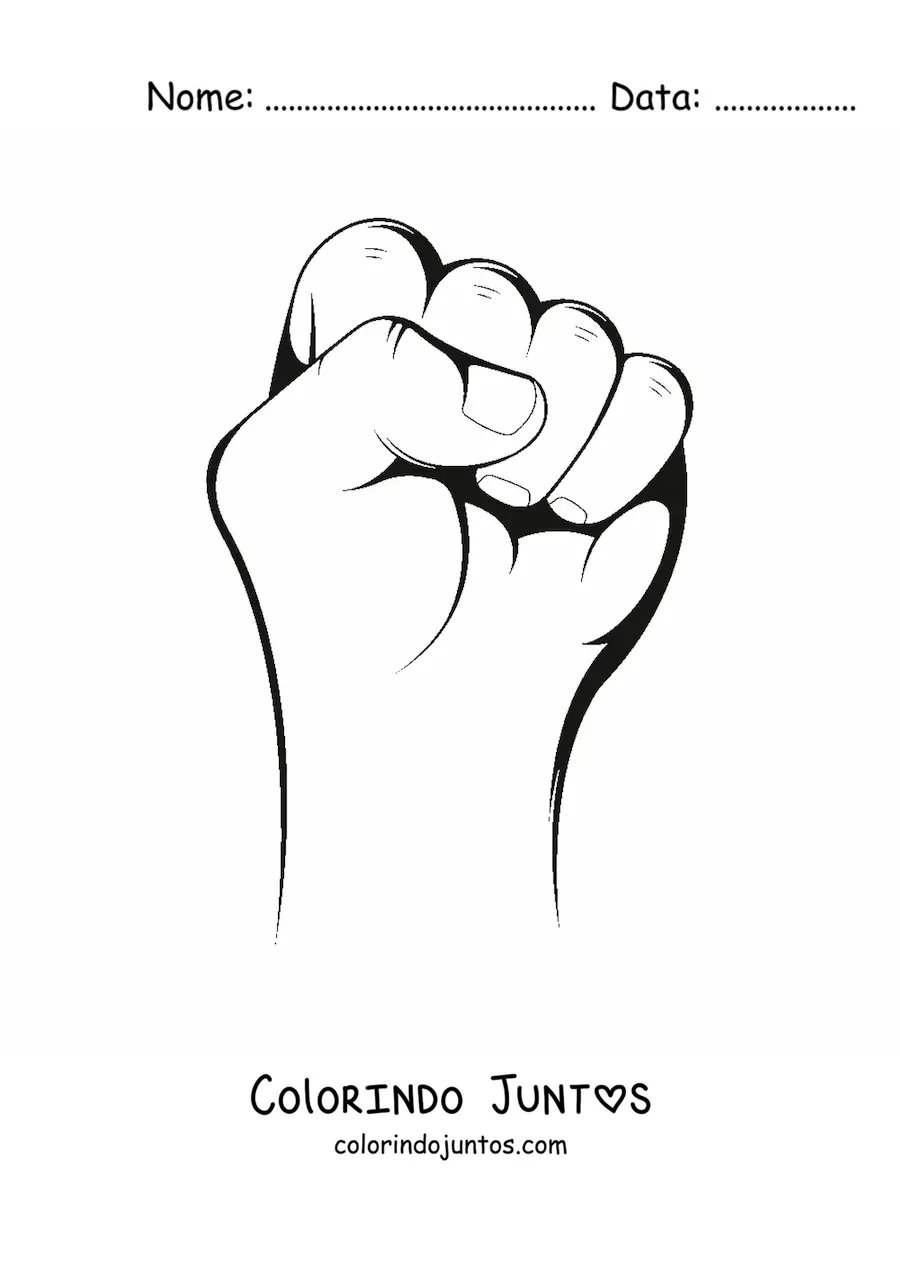 Desenho para colorir de um punho esquerdo fechado