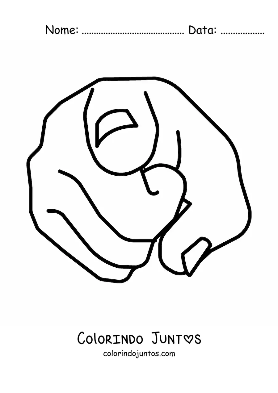 Desenho para colorir de uma mão apontando