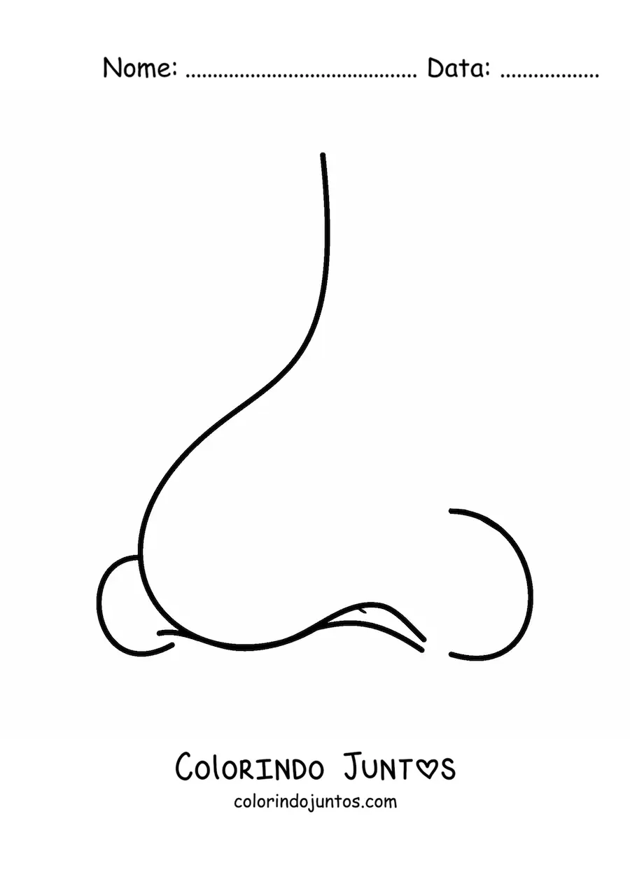 Desenho para colorir de um nariz