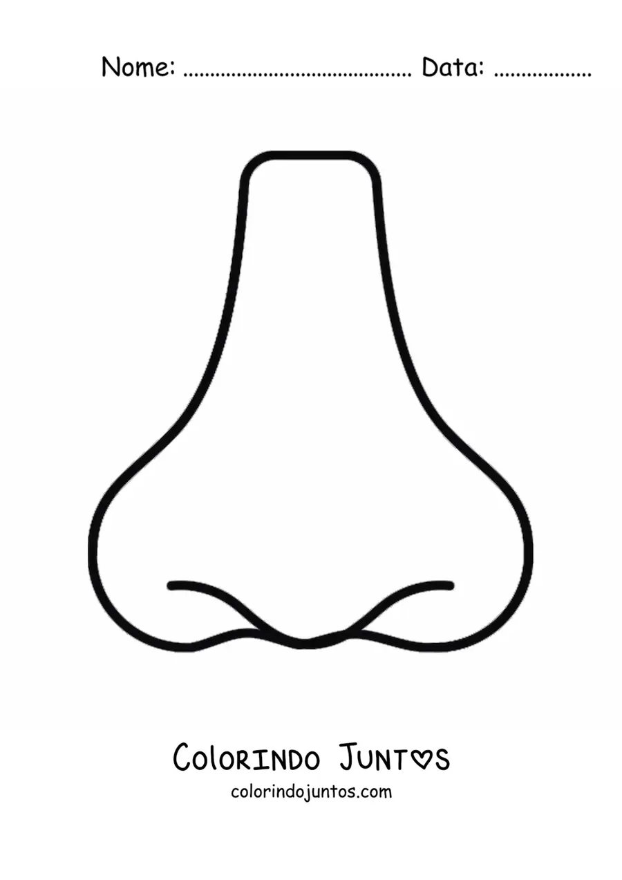 Desenho para colorir de um nariz simples