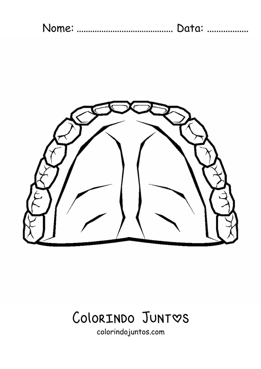 Desenho para colorir de uma dentadura humana