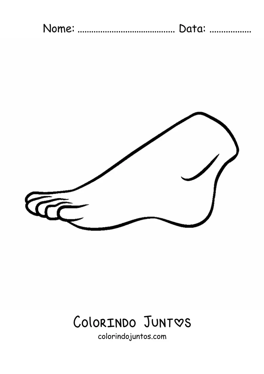 Desenho para colorir de um pé humano