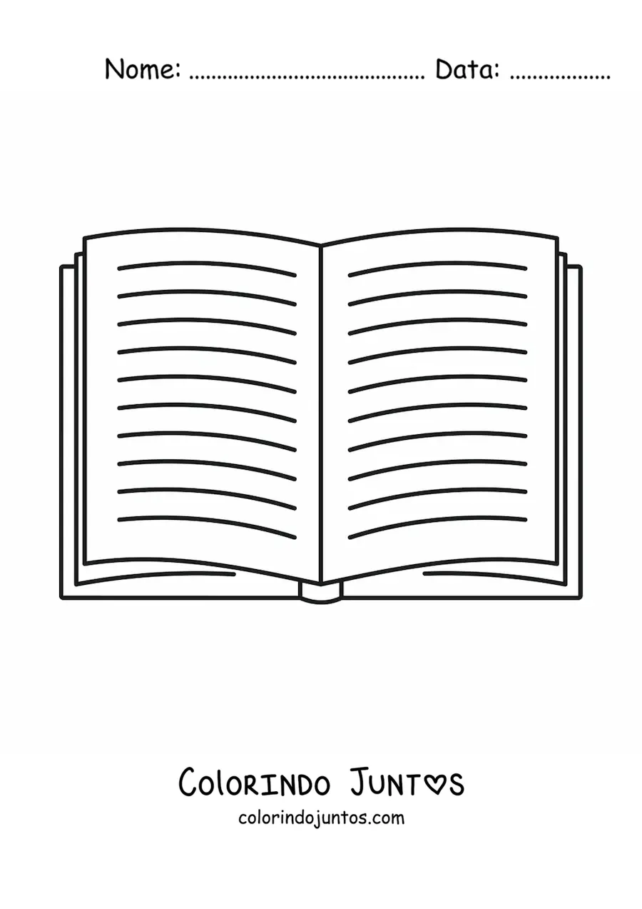 Desenho para colorir de um livro aberto