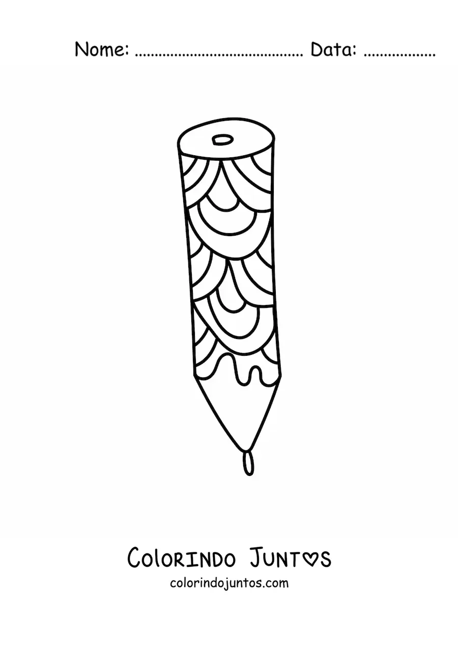Desenho para colorir de um lápis bonito