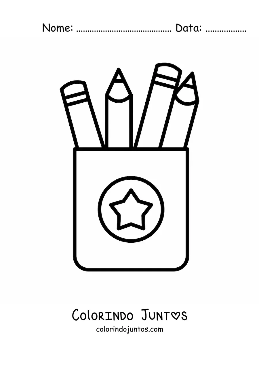 Desenho para colorir de uma caixa de lápis