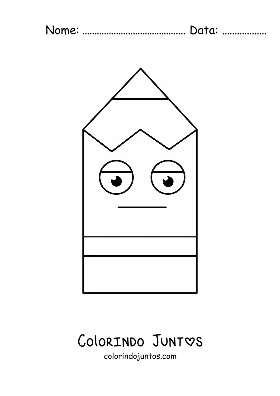 Desenho para colorir de um lápis grande animado