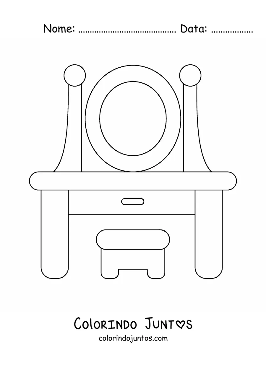 Desenho para colorir de uma penteadeira