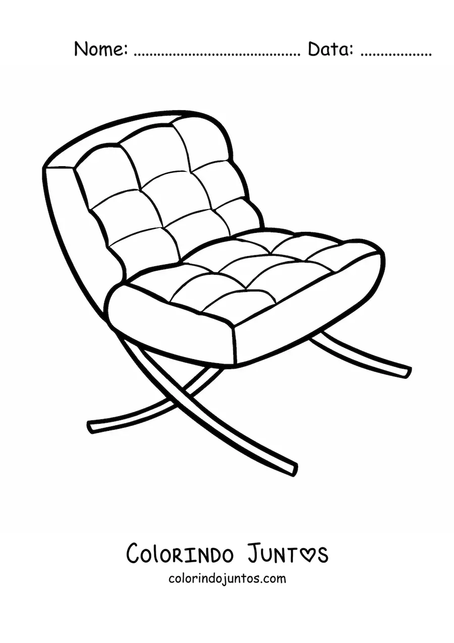 Desenho para colorir de uma cadeira moderna