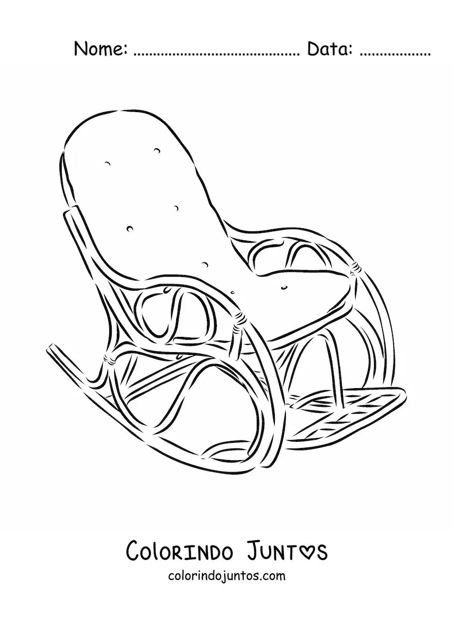 Desenho para colorir de uma cadeira de balanço